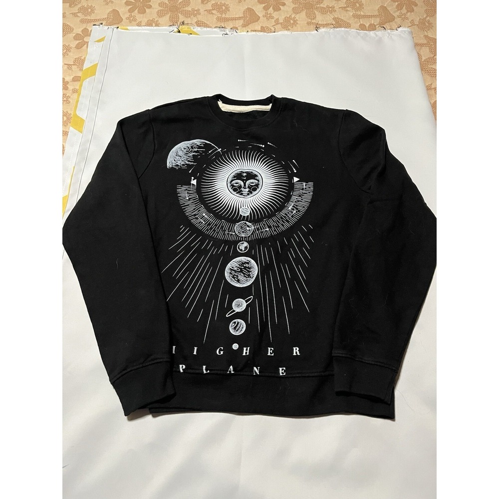 Gothic Zodiac Celestial Black Blind Rooster Sweatshirt "higher Plane " Medium